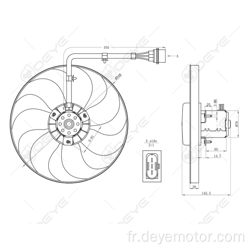 Radiateur de ventilateur de refroidissement pour A3 TT VW Golf